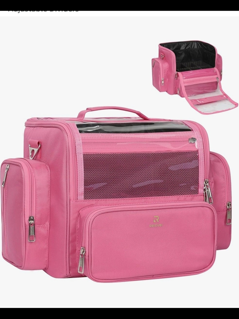 Relavel Pink Travel Makeup Bag